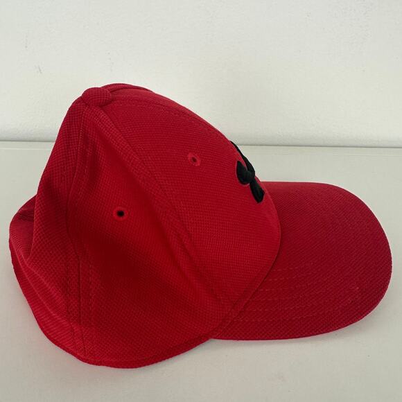 Under Armour Youth Classic Fit Embroidered Logo Red/Black Baseball Hat Cap S/M - Picture 3 of 8